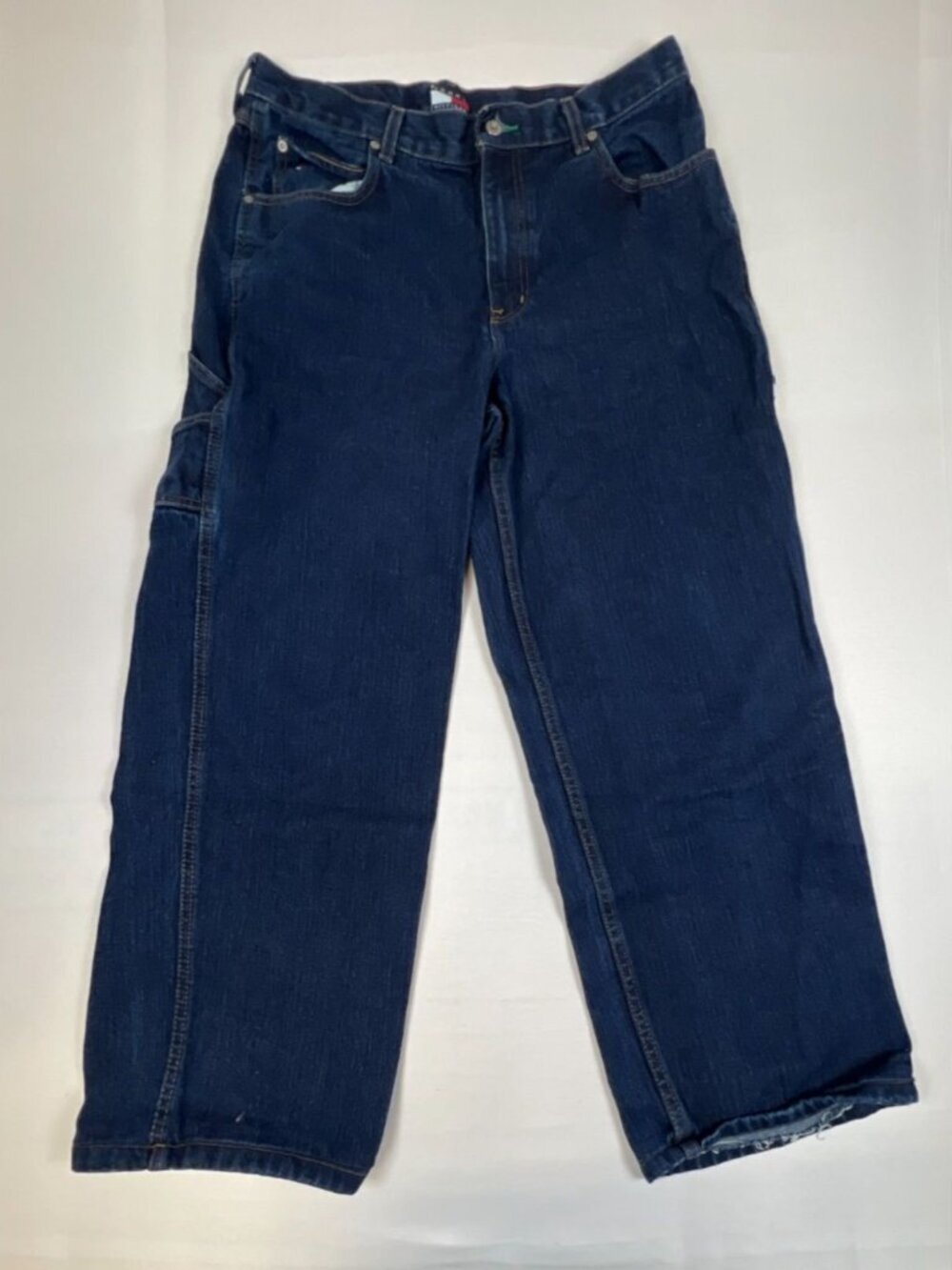 Vintage 2005 Tommy Hilfiger 34X29 Carpenter Jeans Baggy Wide Leg Denim Blue Mens